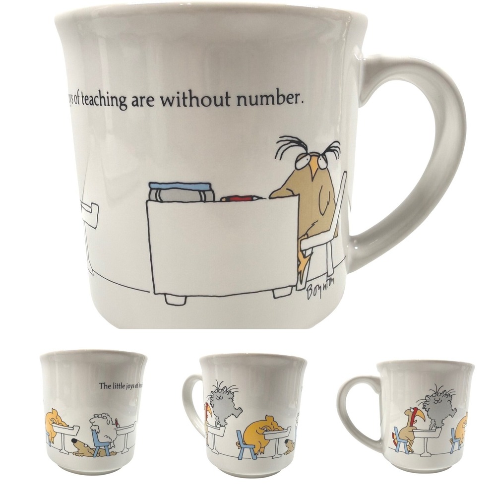 Sandra Boynton Teaching Mug Recycled Paper Products Vintage Owl Cat Teacher Gift